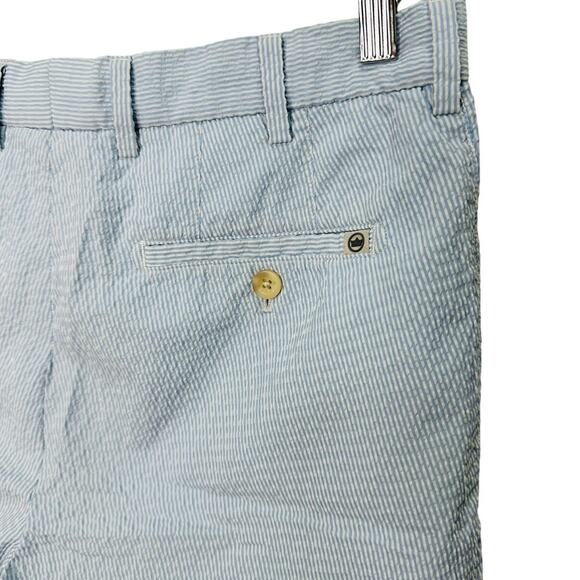 Peter Millar Featherweight Short Blue Seersucker Stripe Performance Size 32 - Picture 5 of 7